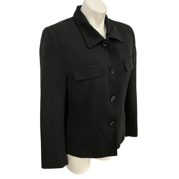 Jennifer Moore Blazer Womens 10 Black Utility Jacket Officecore Corpcore Career - Picture 5 of 15